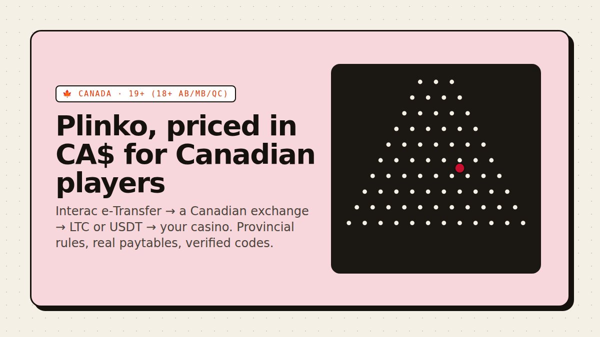 Plinko for Canadian players — Interac to crypto deposit route and provincial rules